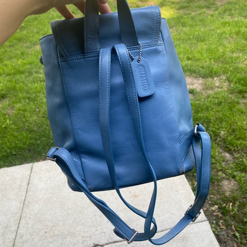 Vintage Coach Legacy Baby Blue Leather Backpack - Picture 8 of 10